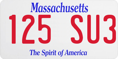 MA license plate 125SU3
