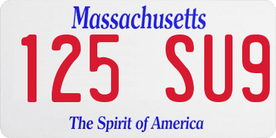 MA license plate 125SU9