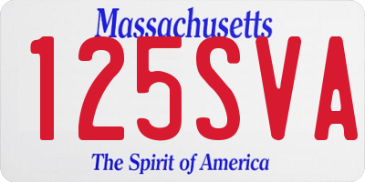 MA license plate 125SVA