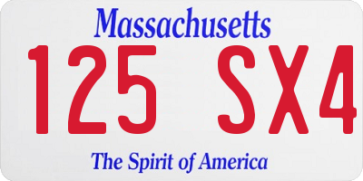 MA license plate 125SX4