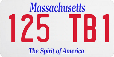 MA license plate 125TB1