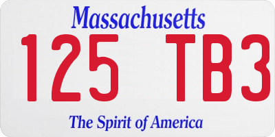 MA license plate 125TB3