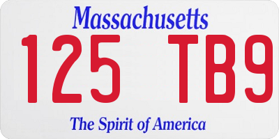 MA license plate 125TB9