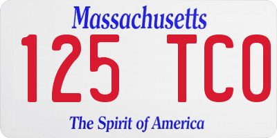 MA license plate 125TC0