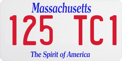 MA license plate 125TC1
