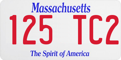 MA license plate 125TC2
