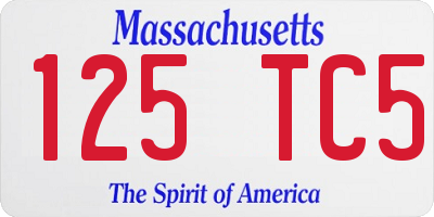 MA license plate 125TC5