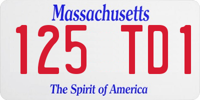 MA license plate 125TD1