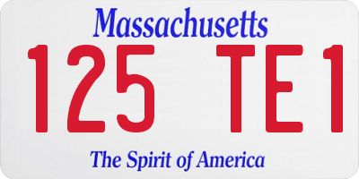 MA license plate 125TE1