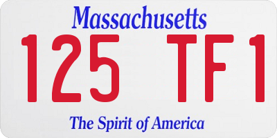 MA license plate 125TF1