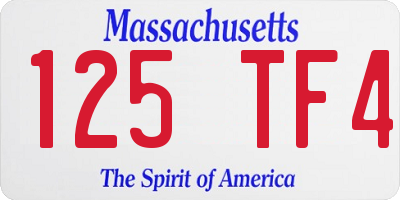 MA license plate 125TF4
