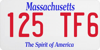 MA license plate 125TF6