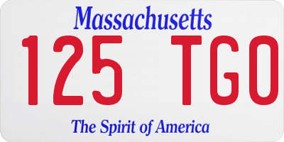 MA license plate 125TG0