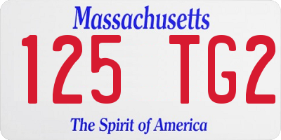 MA license plate 125TG2