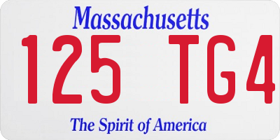 MA license plate 125TG4