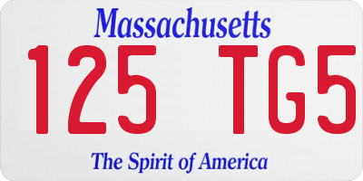 MA license plate 125TG5