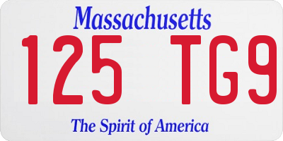 MA license plate 125TG9