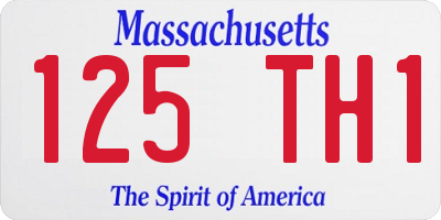 MA license plate 125TH1