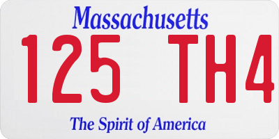 MA license plate 125TH4