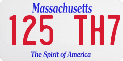 MA license plate 125TH7