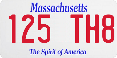 MA license plate 125TH8