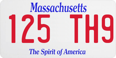 MA license plate 125TH9