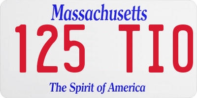 MA license plate 125TI0