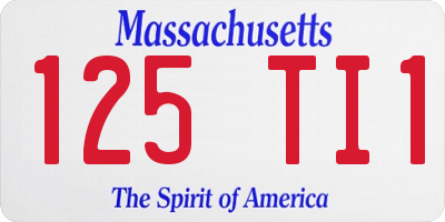 MA license plate 125TI1
