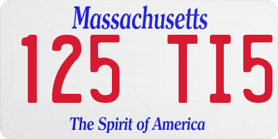 MA license plate 125TI5