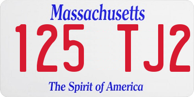 MA license plate 125TJ2