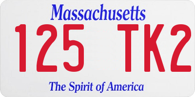 MA license plate 125TK2