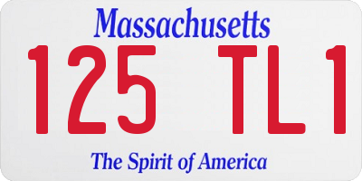 MA license plate 125TL1