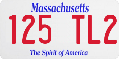 MA license plate 125TL2