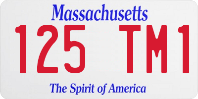 MA license plate 125TM1