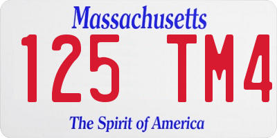 MA license plate 125TM4