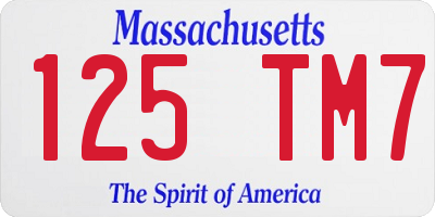 MA license plate 125TM7