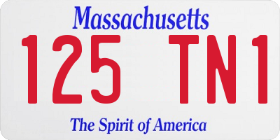 MA license plate 125TN1