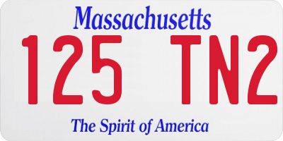 MA license plate 125TN2