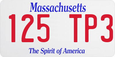 MA license plate 125TP3