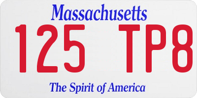 MA license plate 125TP8