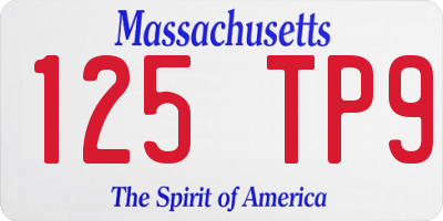 MA license plate 125TP9