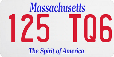 MA license plate 125TQ6