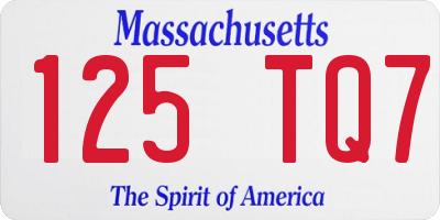 MA license plate 125TQ7