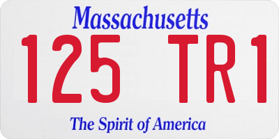 MA license plate 125TR1