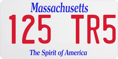 MA license plate 125TR5