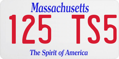 MA license plate 125TS5