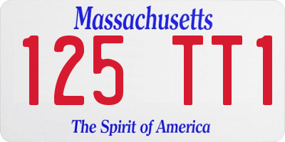 MA license plate 125TT1