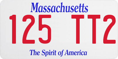MA license plate 125TT2