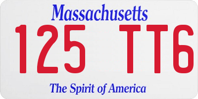 MA license plate 125TT6