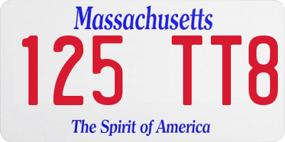 MA license plate 125TT8